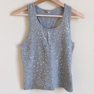 J. Crew Sweater Vest Women XS Gray Lambs Wool Sequin Embellished Preppy Vintage